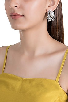 Antique Silver & Black Rhodium Finish Earrings