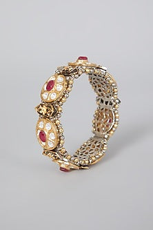 Two Tone Finish Red Stone Bangle