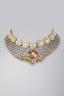 Two Tone Finish Choker Necklace