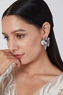 Black Rhodium Finish Cubic Zircon Earrings