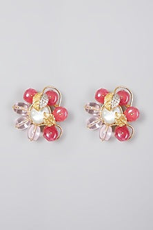 Gold Finish Baroque Pearl Earrings