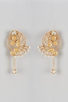 Gold Finish Baby Pearl Dangler Earrings