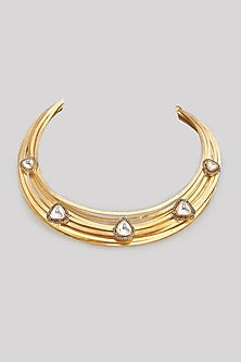 Gold Finish Cubic Zirconia Necklace