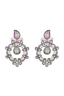 White Finish Kundan Earrings
