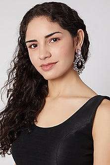 White Finish Kundan Earrings