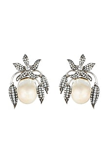 White Finish Baroque Pearl Earrings