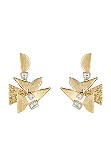 Gold Finish Swarovski & Zirconium Earrings