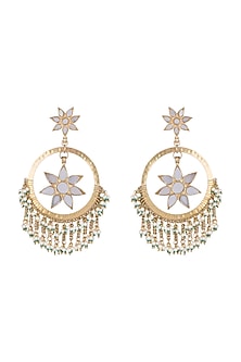 Gold Finish Oversized Fringe Bali Earrings