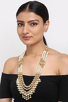 Gold Finish Kundan Polki Long Necklace