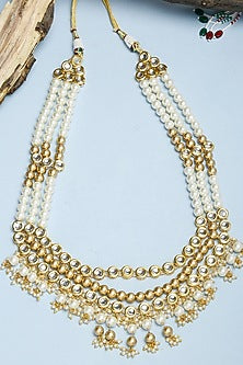 Gold Finish Kundan Polki Long Necklace
