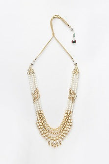 Gold Finish Kundan Polki Long Necklace