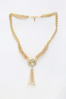 Gold Finish Kundan Polki Long Necklace