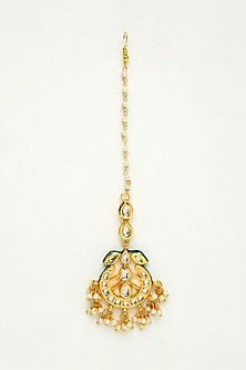 Gold Finish Kundan Polki Maang Tikka