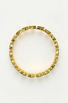 Gold Finish Kundan Polki Bangles (Set Of 2)
