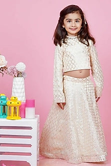 Gold Finish Kundan Polki Meenakari Hand Harness (Set Of 2)