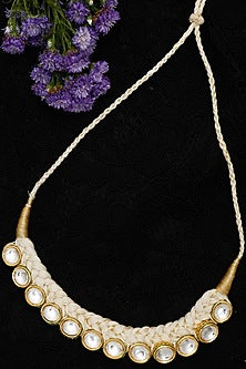 Gold Finish Kundan Polki Choker Necklace