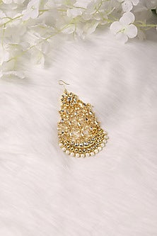 Gold Finish Kundan Polki & Beaded Pasa