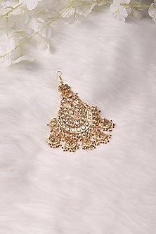 Gold Finish Kundan Polki & Beaded Pasa