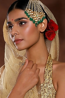 Gold Finish Kundan Polki Pasa