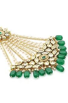 Gold Finish Kundan Polki Pasa