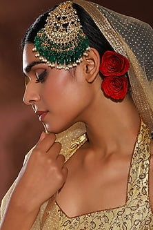 Gold Finish Kundan Polki Pasa