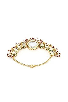 Gold Finish Kundan Polki Bracelet