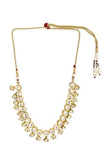 Gold Finish Kundan Polki Handcrafted Necklace