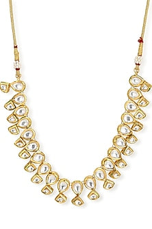 Gold Finish Kundan Polki Handcrafted Necklace