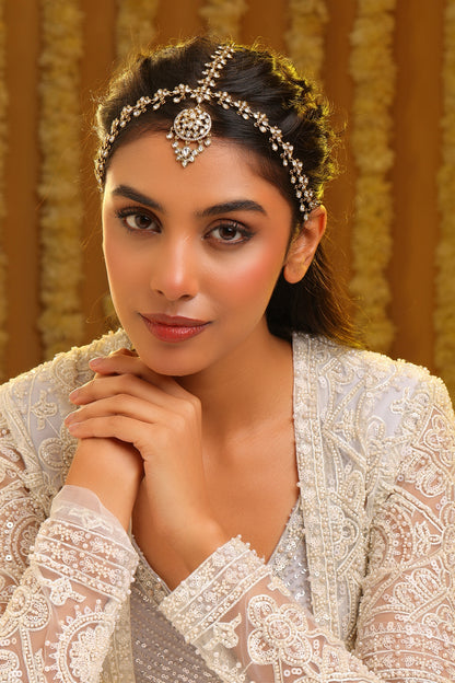 Gold Finish Kundan Polki Mathapatti