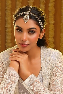 Gold Finish Kundan Polki Mathapatti