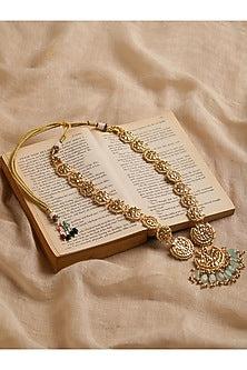 Gold Finish Kundan Polki Long Necklace