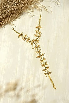 Gold Finish Kundan Polki Hand Harness