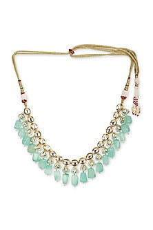 Gold Finish Kundan Polki Choker Necklace