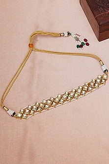 Gold Finish Kundan Polki Choker Necklace