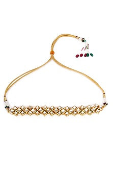 Gold Finish Kundan Polki Choker Necklace