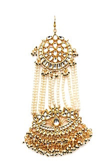 Gold Finish Kundan Polki & Beaded Pasa