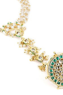 Gold Finish Kundan Polki Hathphool