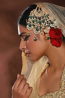 Gold Finish Kundan Polki Pasa