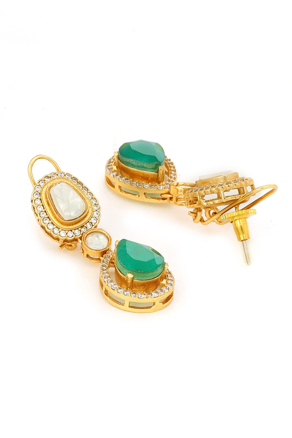 Antique Gold Finish Natural Stone Necklace Set