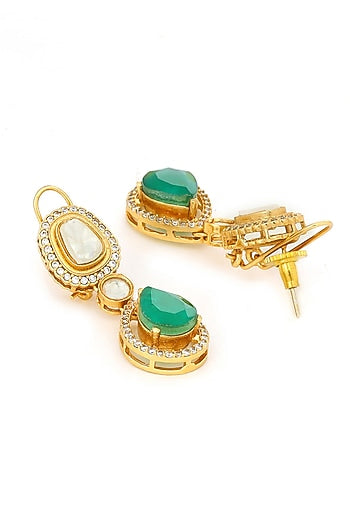 Antique Gold Finish Natural Stone Necklace Set