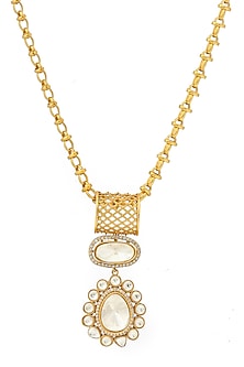 Antique Gold Finish Kundan Polki Necklace Set