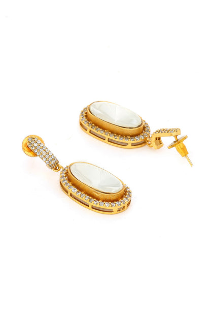 Antique Gold Finish Kundan Polki Necklace Set