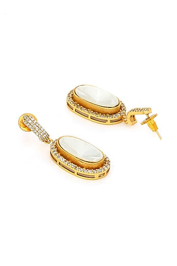 Antique Gold Finish Kundan Polki Necklace Set