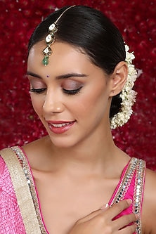 Gold Finish Kundan Polki Maang Tikka