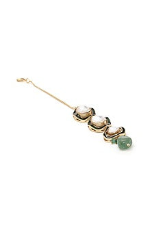 Gold Finish Kundan Polki Maang Tikka