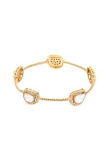 Gold Finish Kundan Polki Bangle
