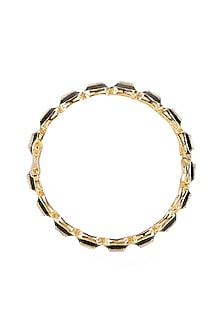 Gold Finish Kundan Polki Meenakari Bangle