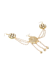 Gold Finish Kundan Polki & Pearl Juda Pin