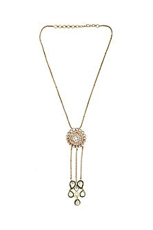 Gold Finish Kundan Polki Long Necklace