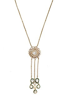 Gold Finish Kundan Polki Long Necklace